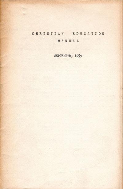 Christian Education Manual